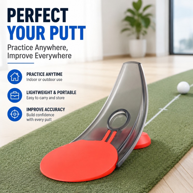 Golf Putting Mat - 접이식 휴대용 골프 퍼터 연습 트레이너,