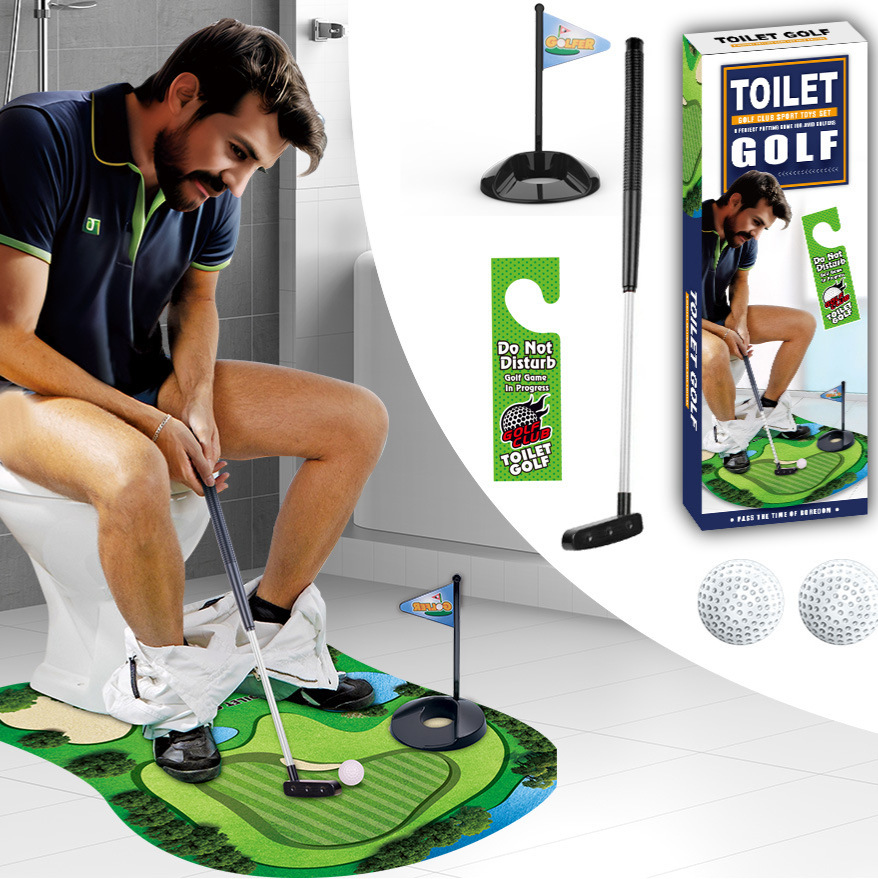 재미있는 화장실 미니 골프 게임 세트, 욕실 오락용 장 - Golf Putting Mat 리뷰 및 가격